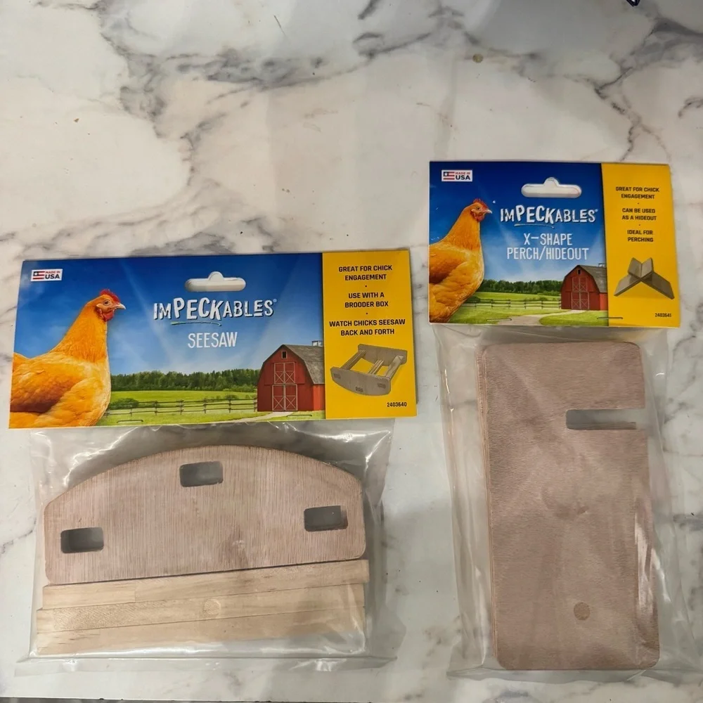 Two Pack Of Baby Chick/Quail X-Shape Perch/Hideout And Seesaw
